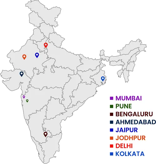 Aexelon India Branch Locations Map
